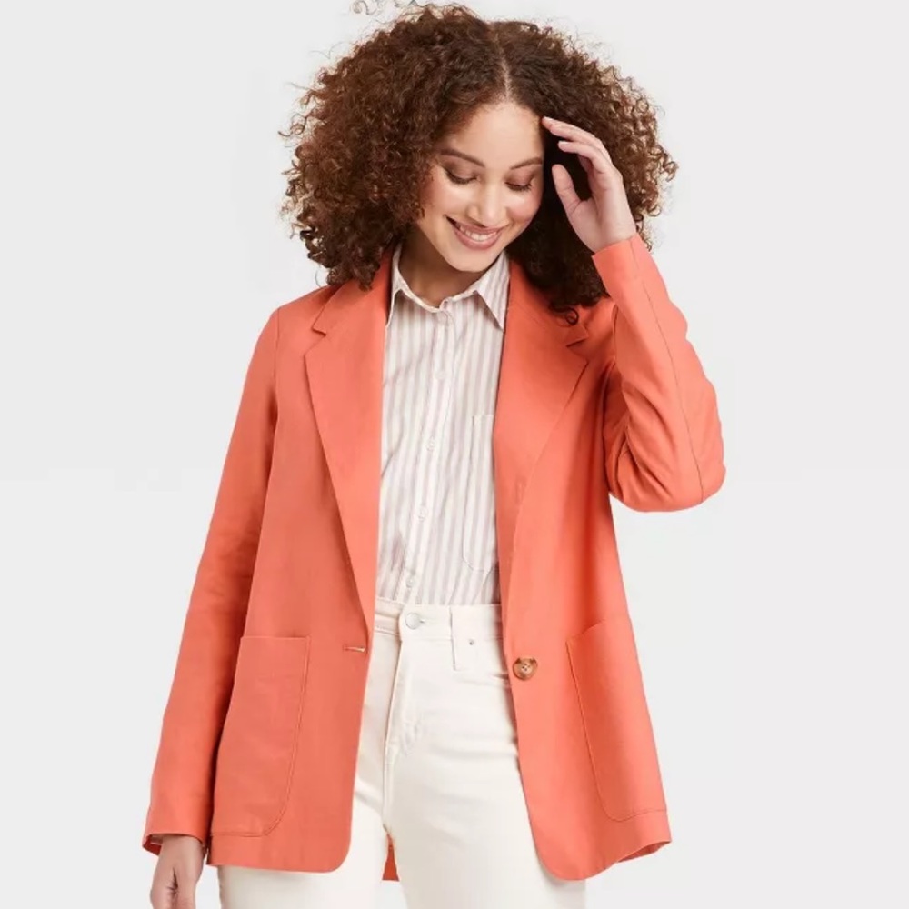 a new day Coral Orange Blazer